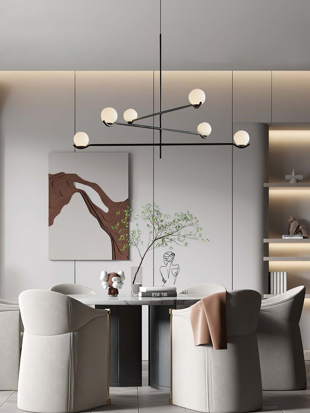 LED Pendant Light | Adjustable Height, Metal & Glass Design for Modern Indoor Spaces