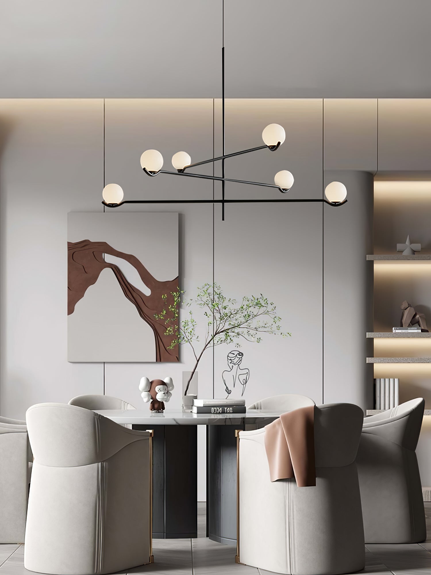 LED Pendant Light | Adjustable Height, Metal & Glass Design for Modern Indoor Spaces