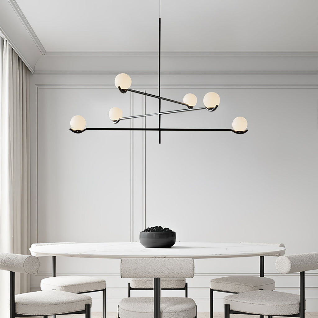 LED Pendant Light | Adjustable Height, Metal & Glass Design for Modern Indoor Spaces