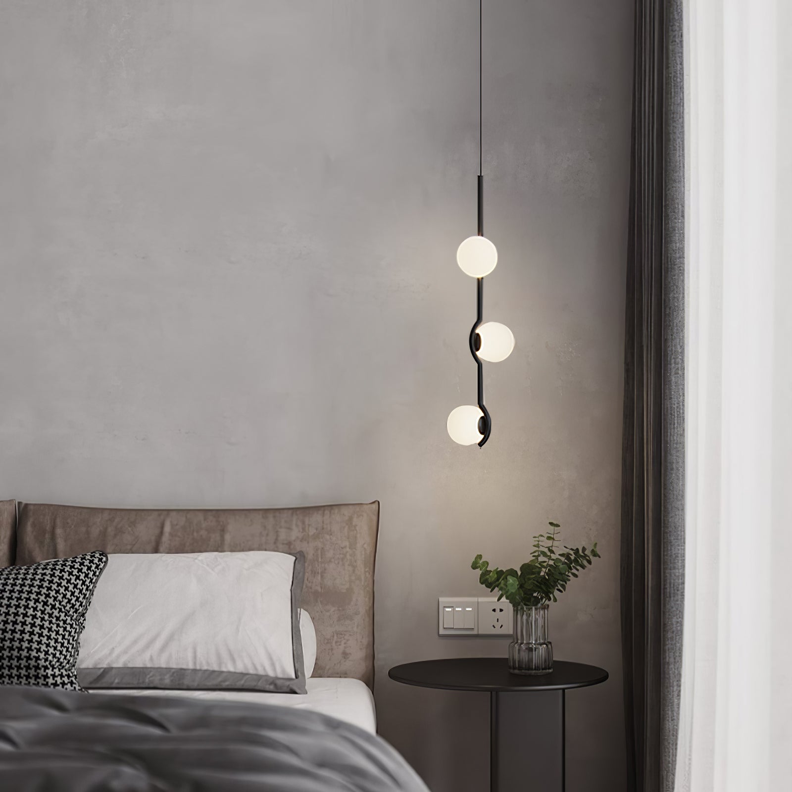 LED Pendant Light | Adjustable Height, Metal & Glass Design for Modern Indoor Spaces