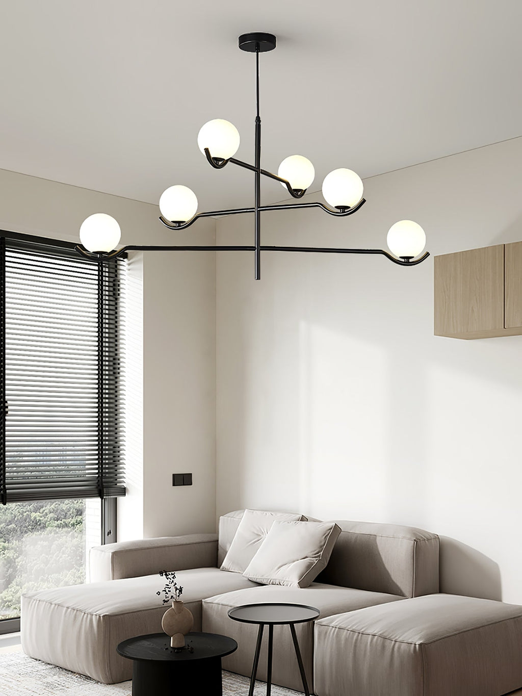 LED Pendant Light | Adjustable Height, Metal & Glass Design for Modern Indoor Spaces