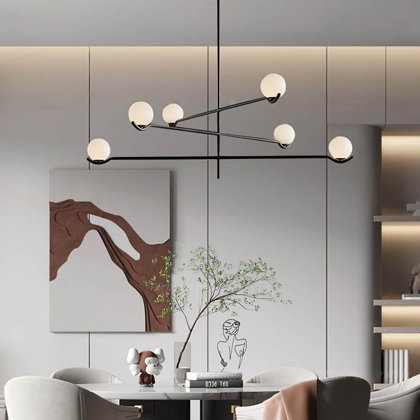 LED Pendant Light | Adjustable Height, Metal & Glass Design for Modern Indoor Spaces