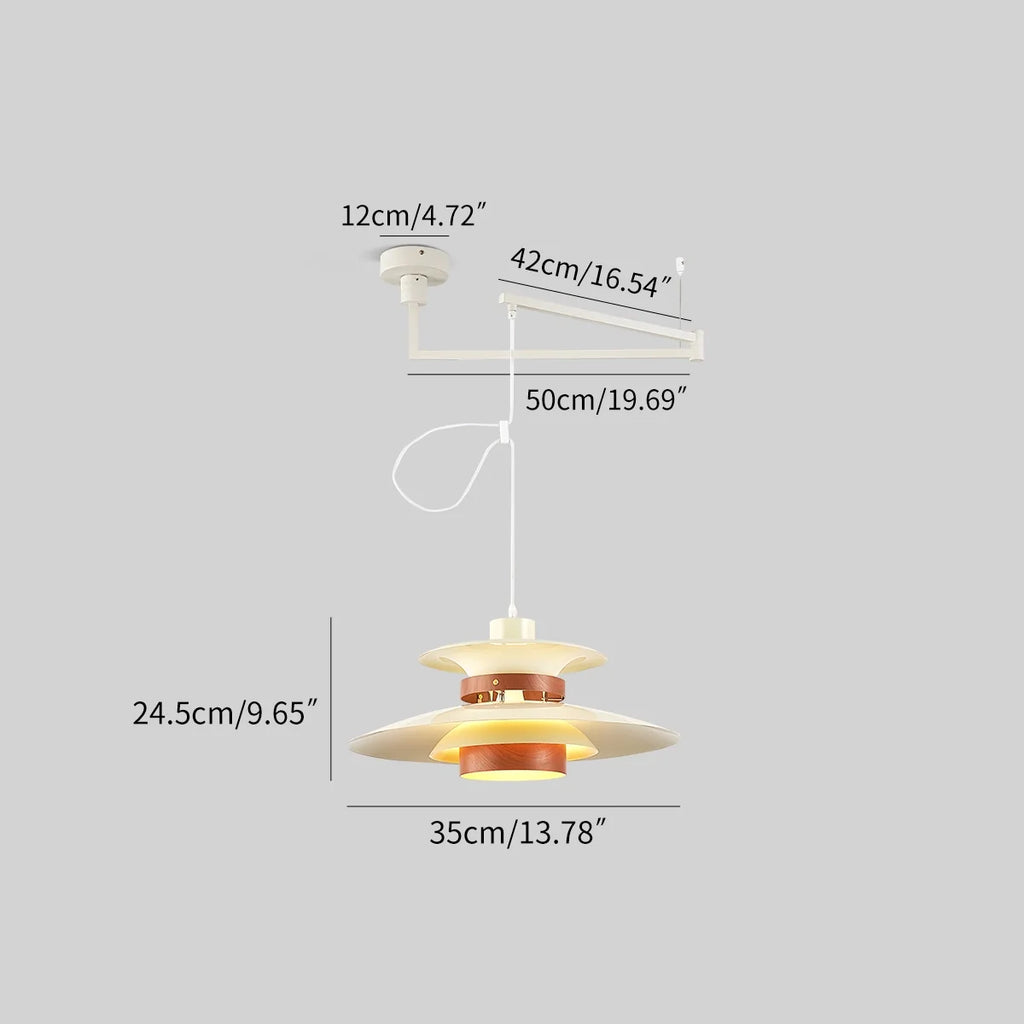 UFO Pendant Light | Adjustable Height, Durable Metal & Wood Design for Kitchen and Dining Areas