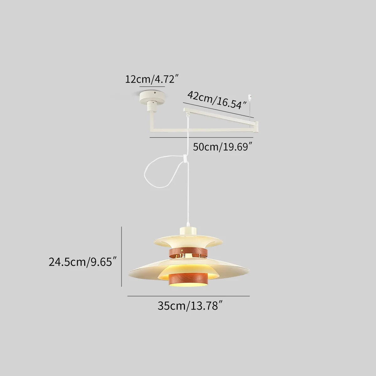 UFO Pendant Light | Adjustable Height, Durable Metal & Wood Design for Kitchen and Dining Areas