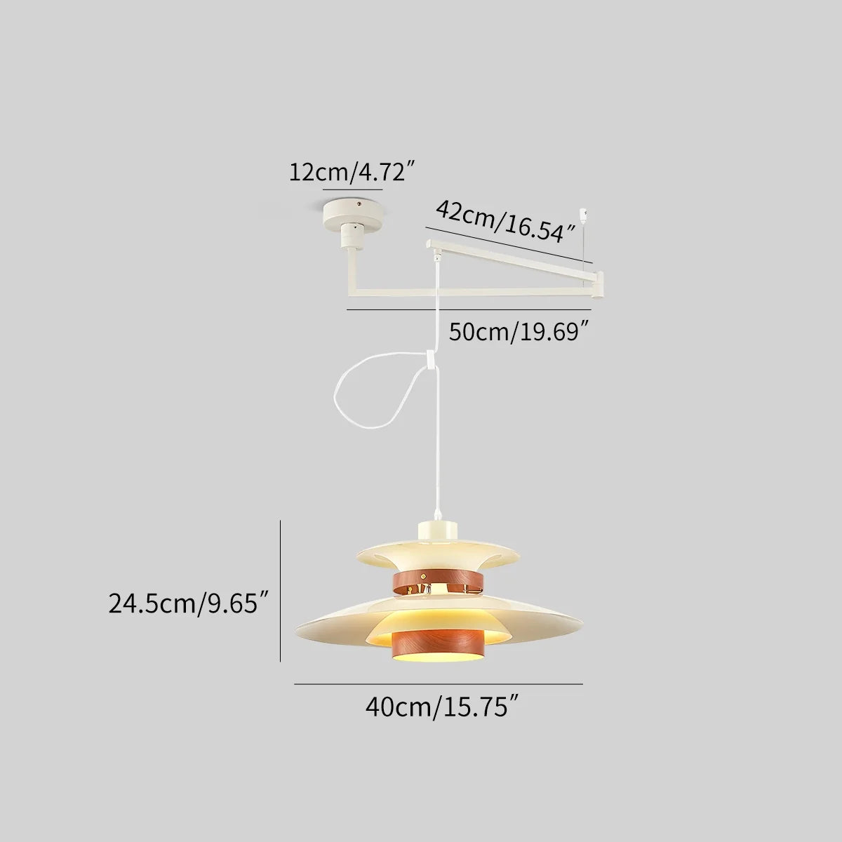 UFO Pendant Light | Adjustable Height, Durable Metal & Wood Design for Kitchen and Dining Areas