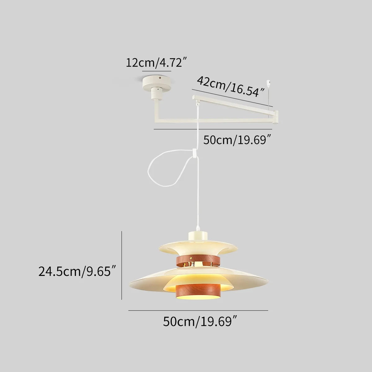 UFO Pendant Light | Adjustable Height, Durable Metal & Wood Design for Kitchen and Dining Areas