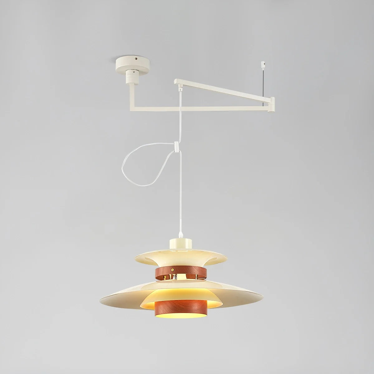 UFO Pendant Light | Adjustable Height, Durable Metal & Wood Design for Kitchen and Dining Areas