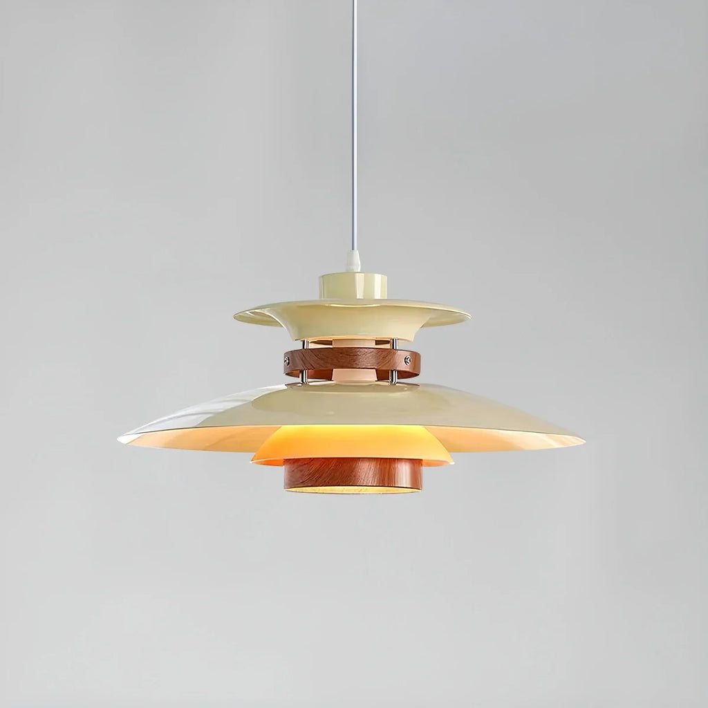 UFO Pendant Light | Adjustable Height, Durable Metal & Wood Design for Kitchen and Dining Areas