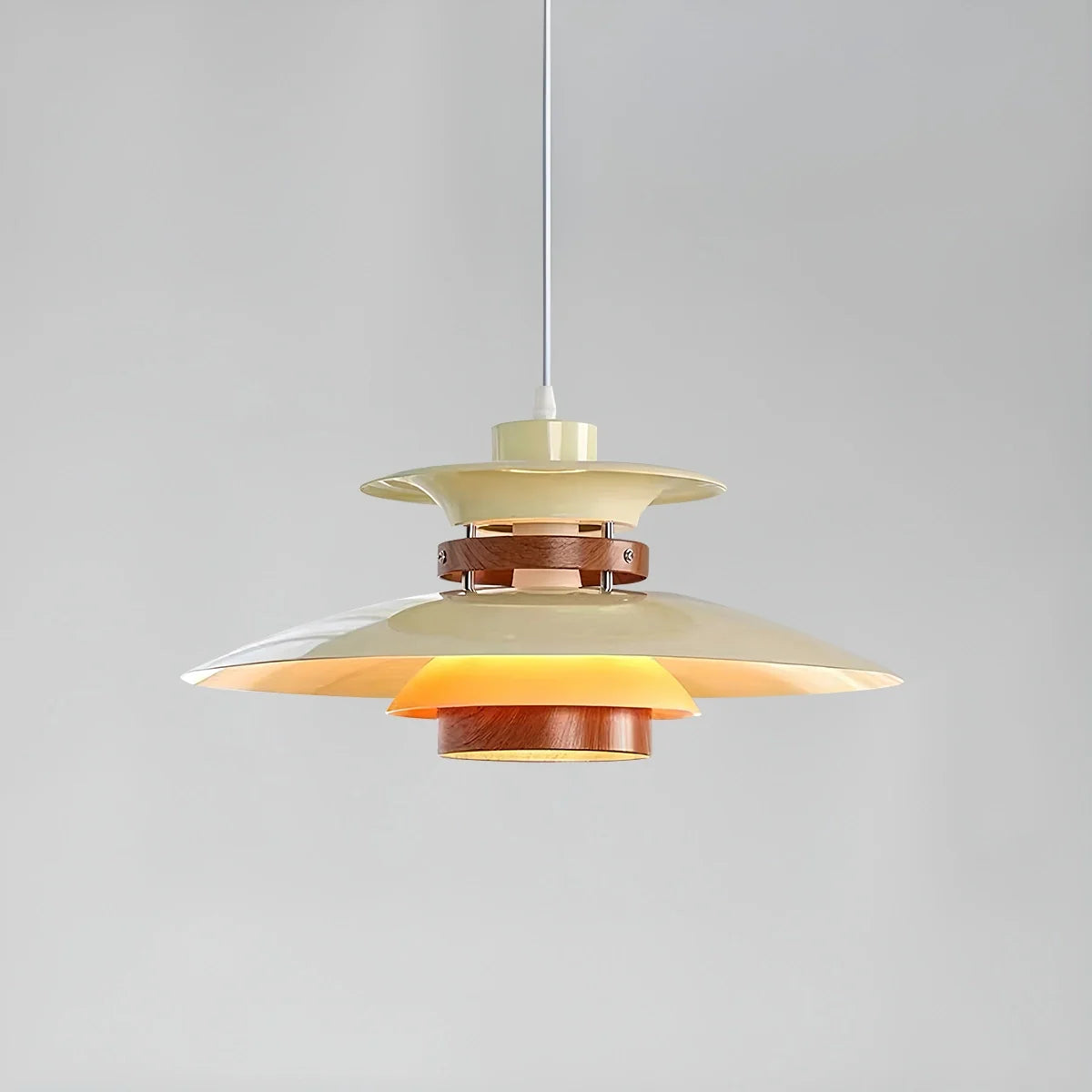 UFO Pendant Light | Adjustable Height, Durable Metal & Wood Design for Kitchen and Dining Areas