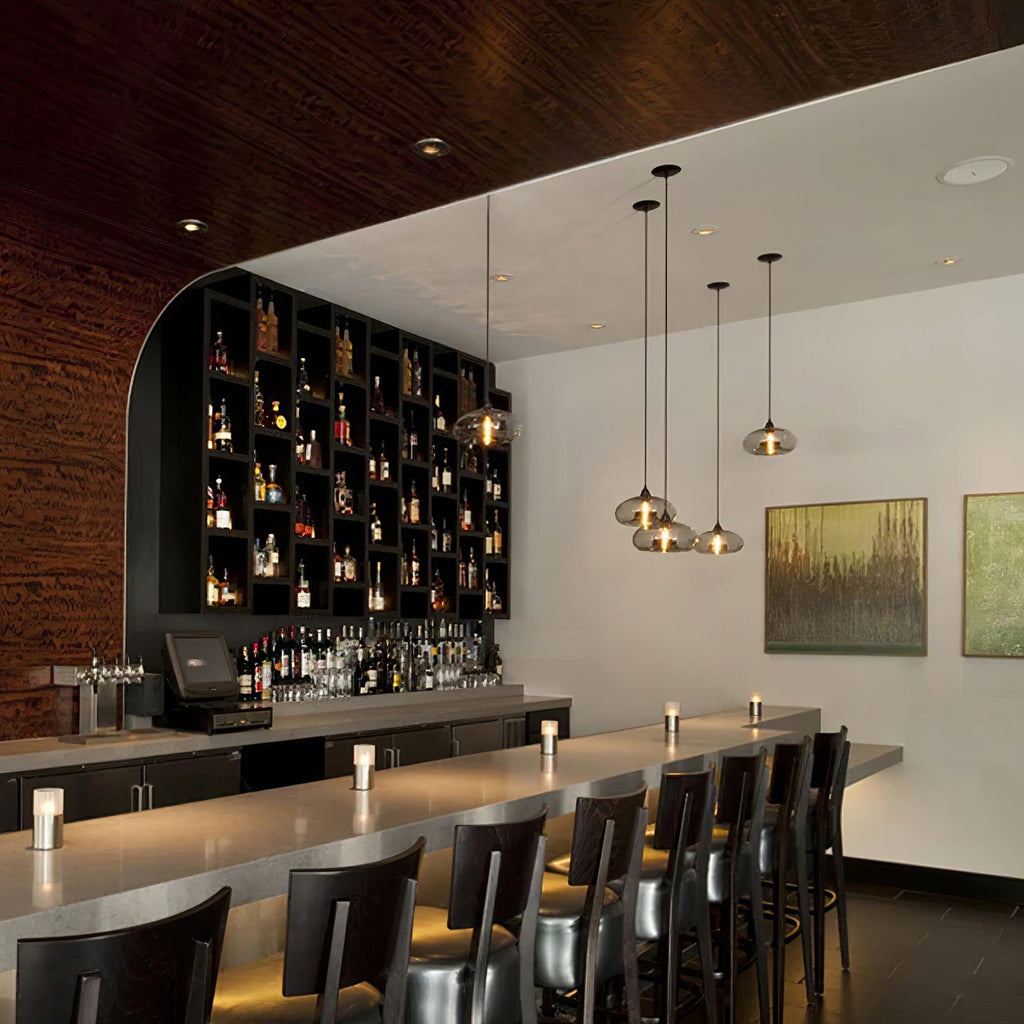 LED Glass Pendant Lamp - Modern Hanging Light Fixture - Adjustable for Kitchen Island & Dining Room