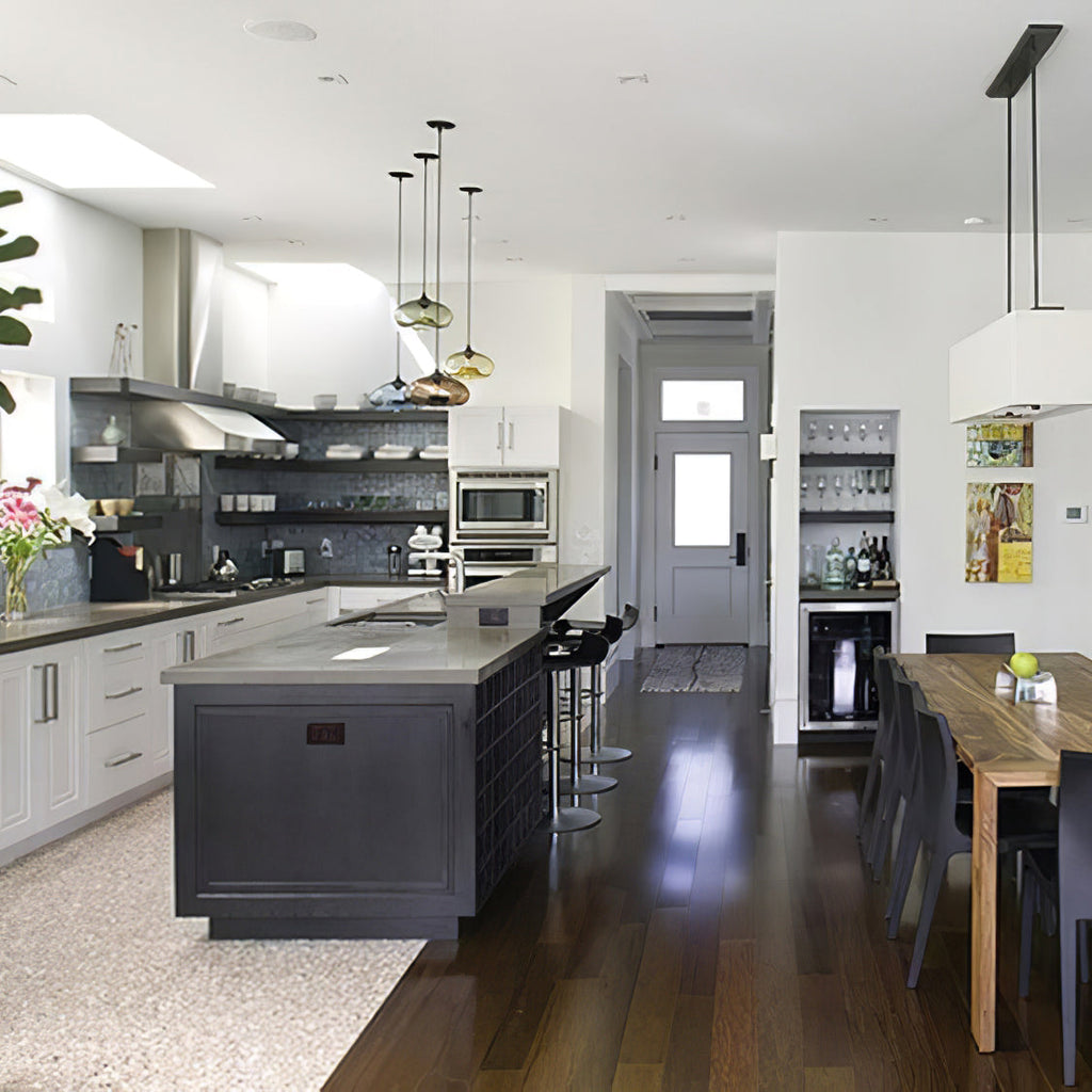 LED Glass Pendant Lamp - Modern Hanging Light Fixture - Adjustable for Kitchen Island & Dining Room