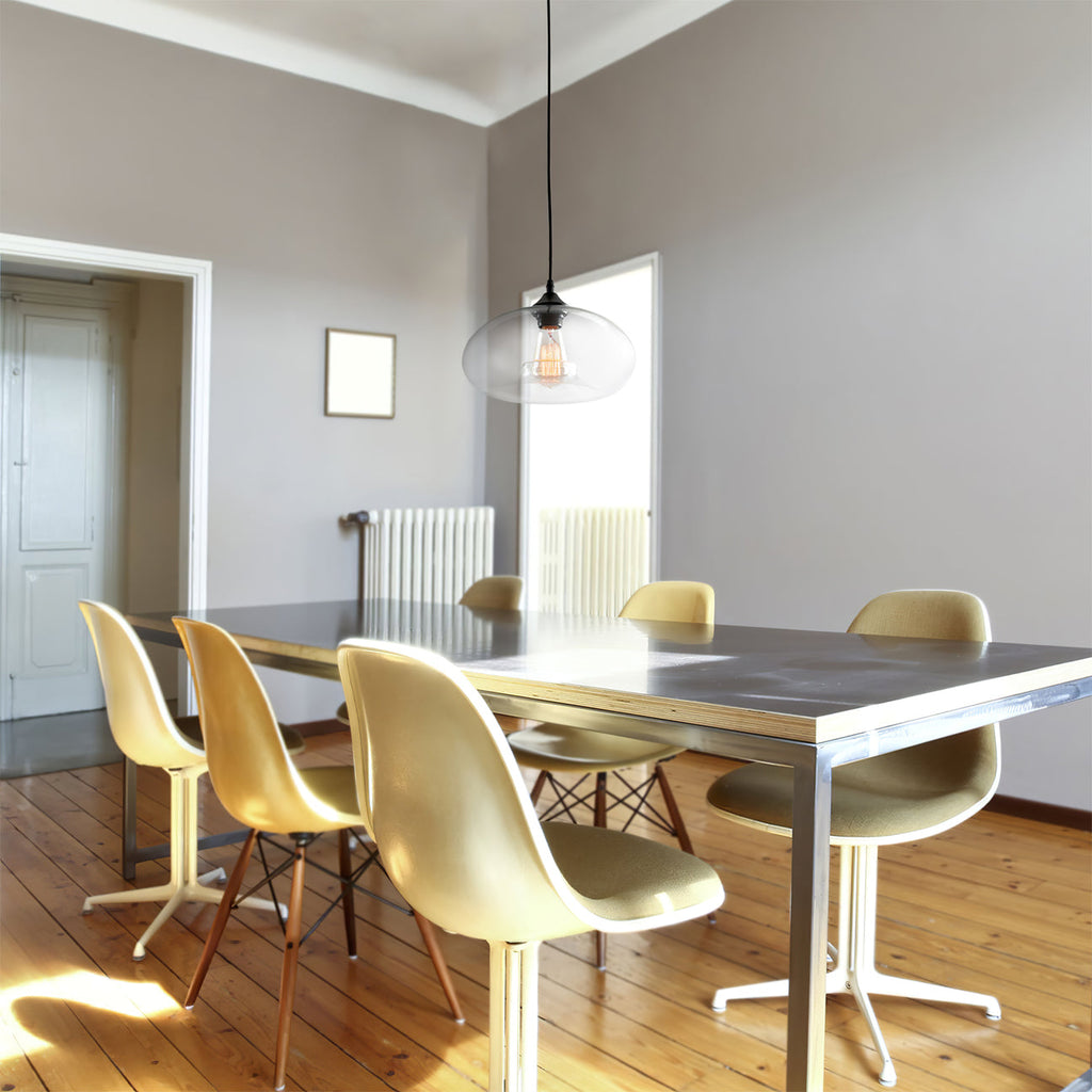 LED Glass Pendant Lamp - Modern Hanging Light Fixture - Adjustable for Kitchen Island & Dining Room