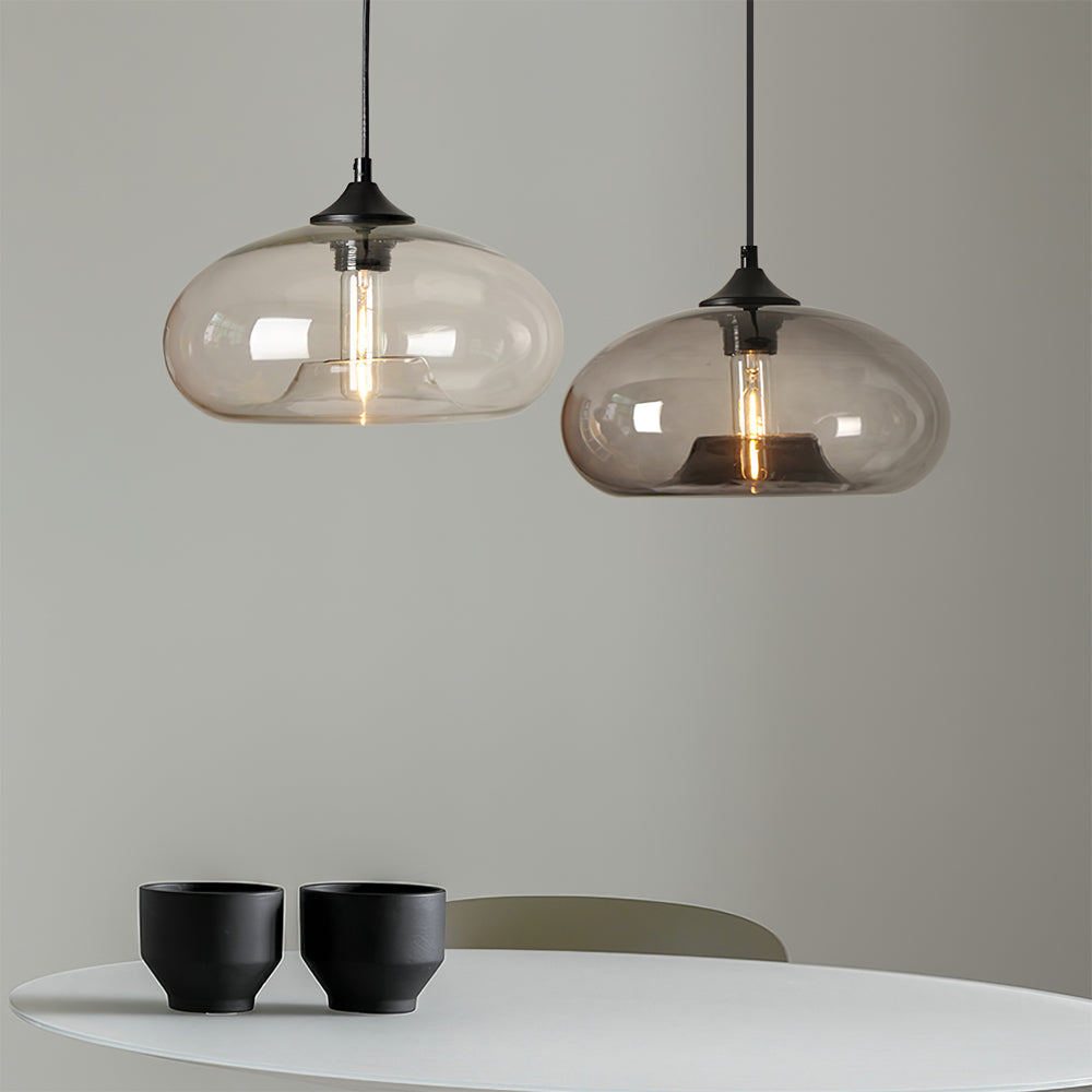 LED Glass Pendant Lamp - Modern Hanging Light Fixture - Adjustable for Kitchen Island & Dining Room