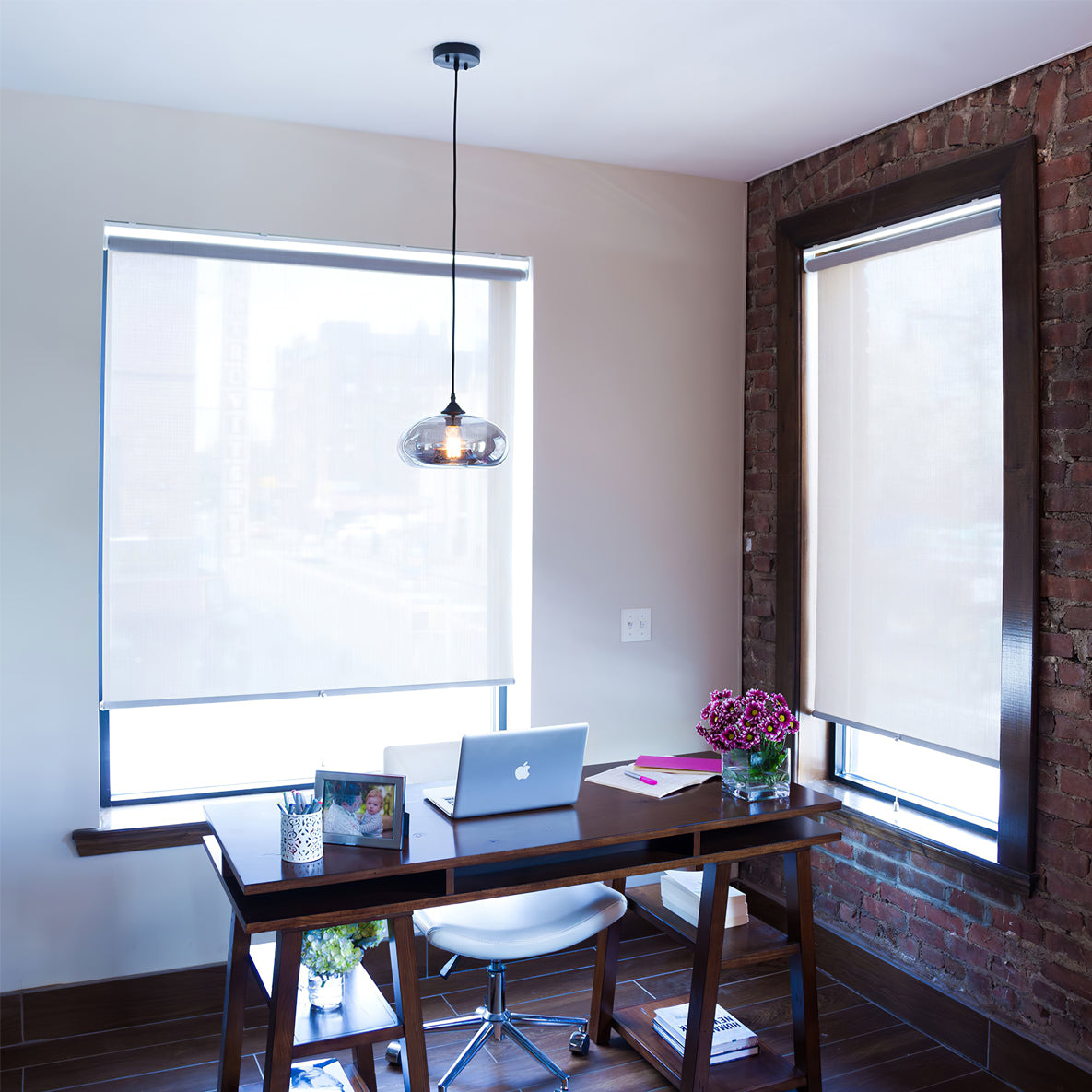 LED Glass Pendant Lamp - Modern Hanging Light Fixture - Adjustable for Kitchen Island & Dining Room