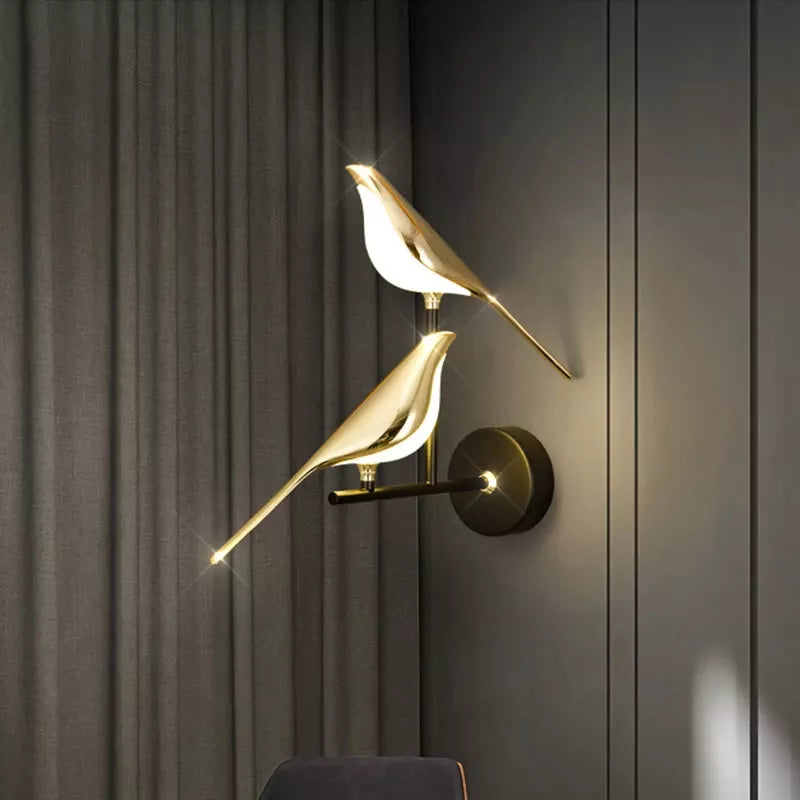 LED Bird Wall Light Fixture - Decorative Wildlife Design for Indoor & Outdoor Use, Ideal for Living Room, Garden, or Nursery