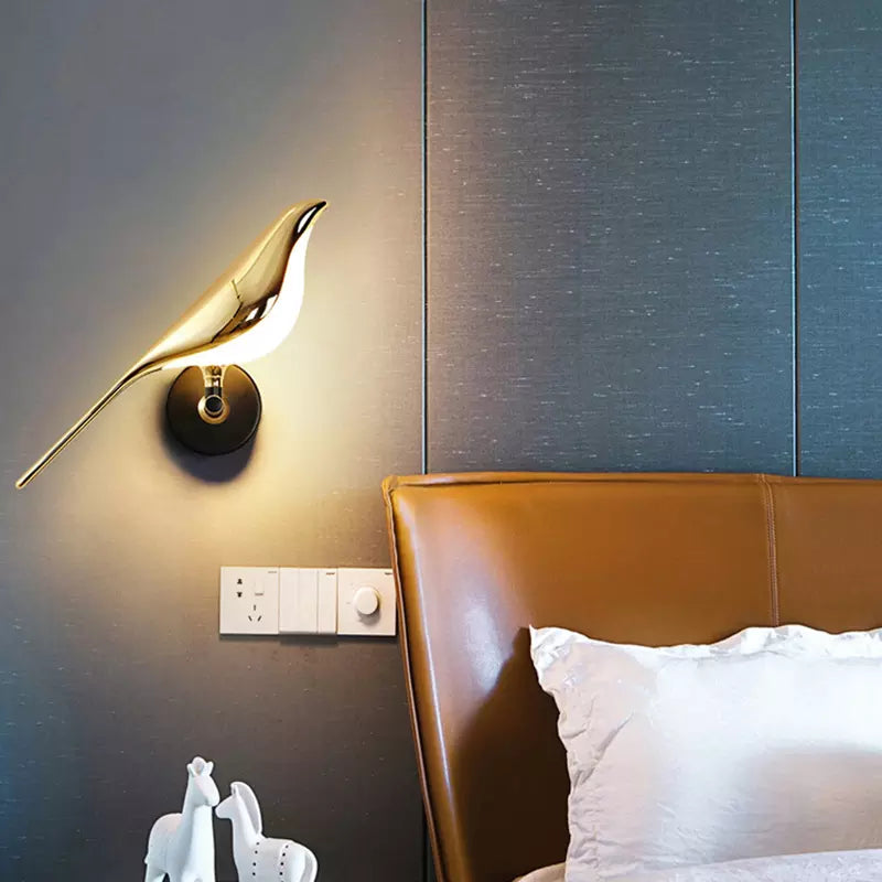LED Bird Wall Light Fixture - Decorative Wildlife Design for Indoor & Outdoor Use, Ideal for Living Room, Garden, or Nursery