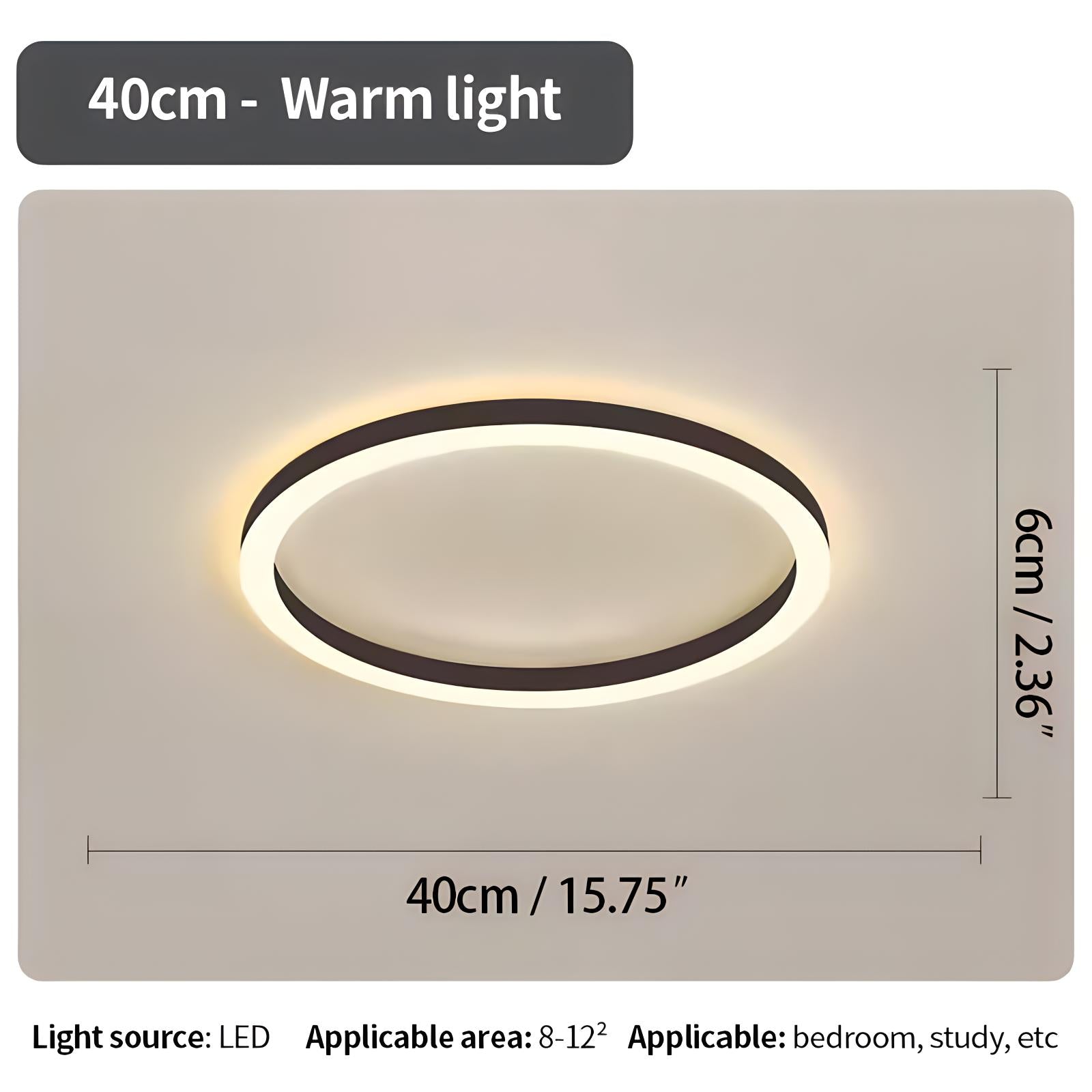 Nordic Circular LED Ceiling Lamp | Energy-Smart, Gentle Diffused Glow & Ideal for Bedroom, Hallway or Living Area