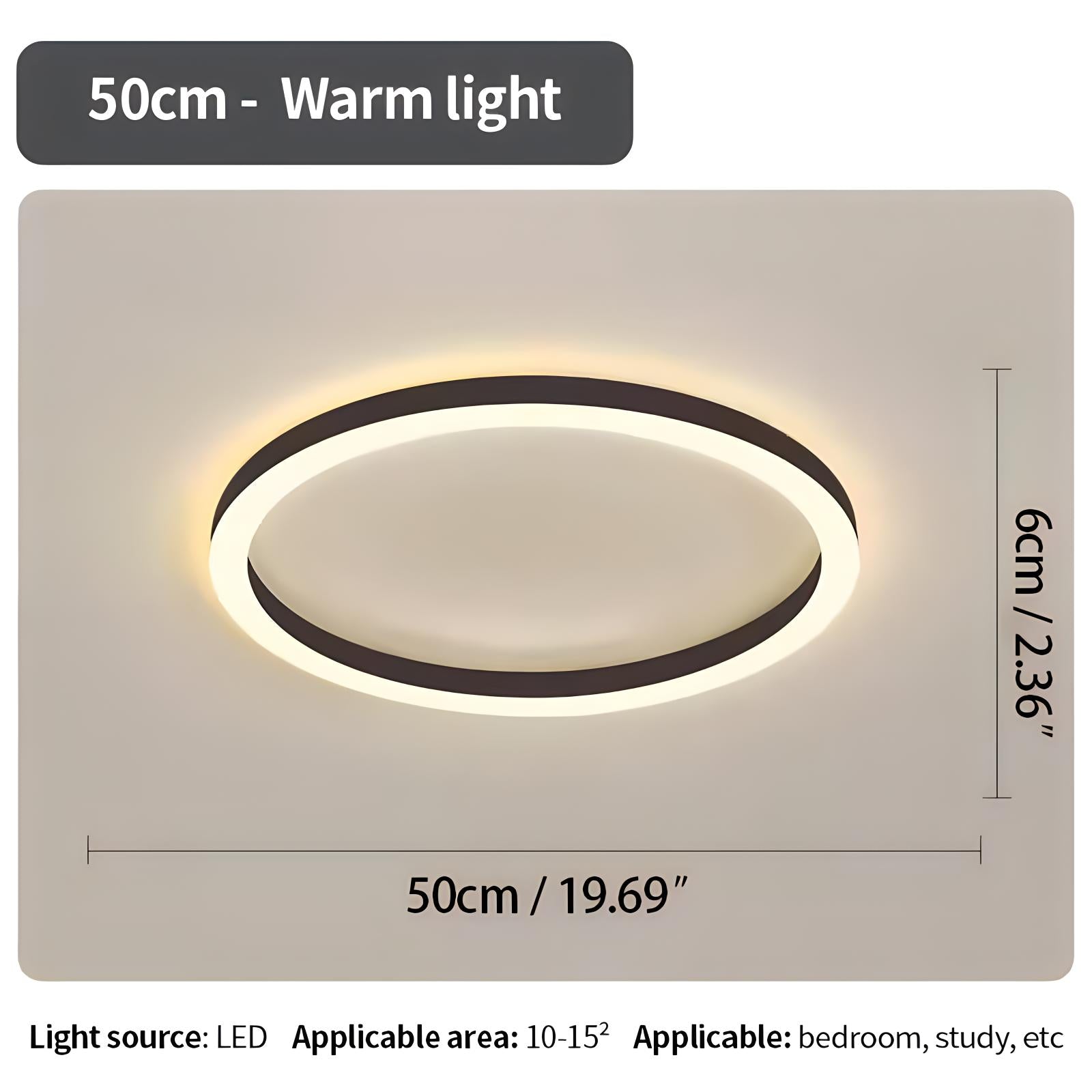 Nordic Circular LED Ceiling Lamp | Energy-Smart, Gentle Diffused Glow & Ideal for Bedroom, Hallway or Living Area
