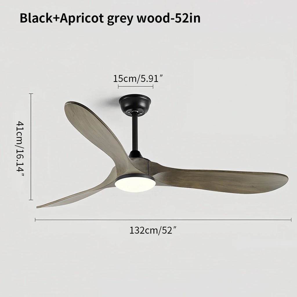 Nordic Solid Wood Ceiling Fan with Light | Reversible Motor, Quiet Operation & Ideal for Year-Round Home Comfort