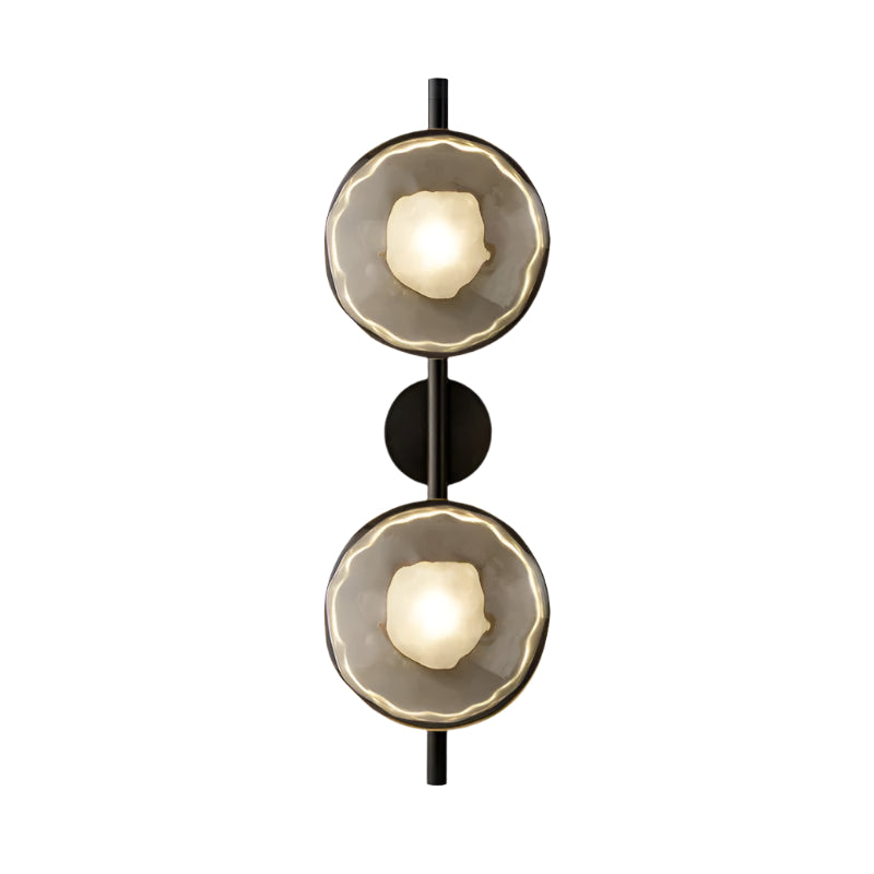 Glass Wall Sconce Light with Nordic Round Design for Bedroom, Living Room & Hallway Accent Lighting