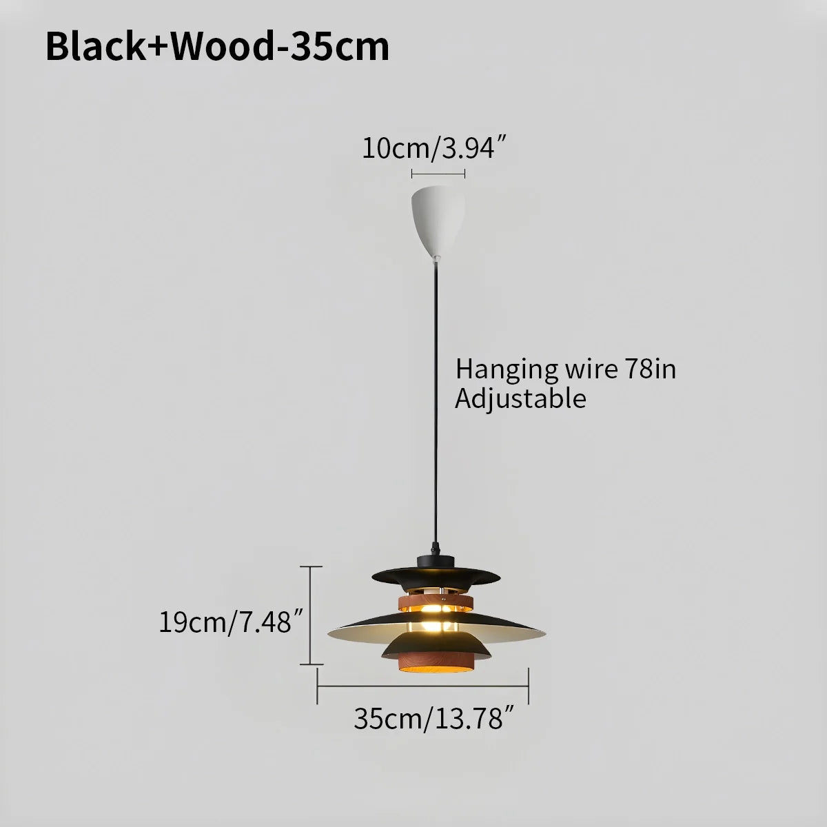 UFO Pendant Light | Adjustable Height, Durable Metal & Wood Design for Kitchen and Dining Areas