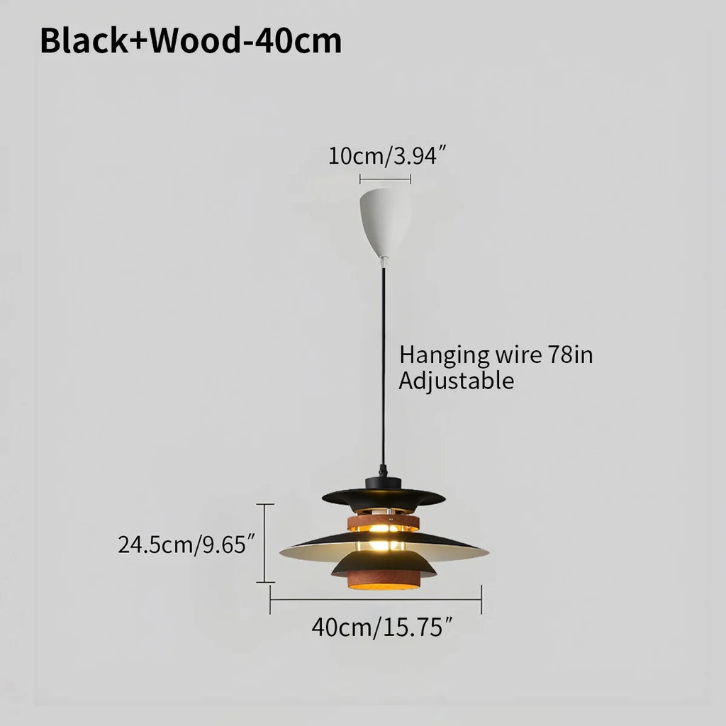 UFO Pendant Light | Adjustable Height, Durable Metal & Wood Design for Kitchen and Dining Areas