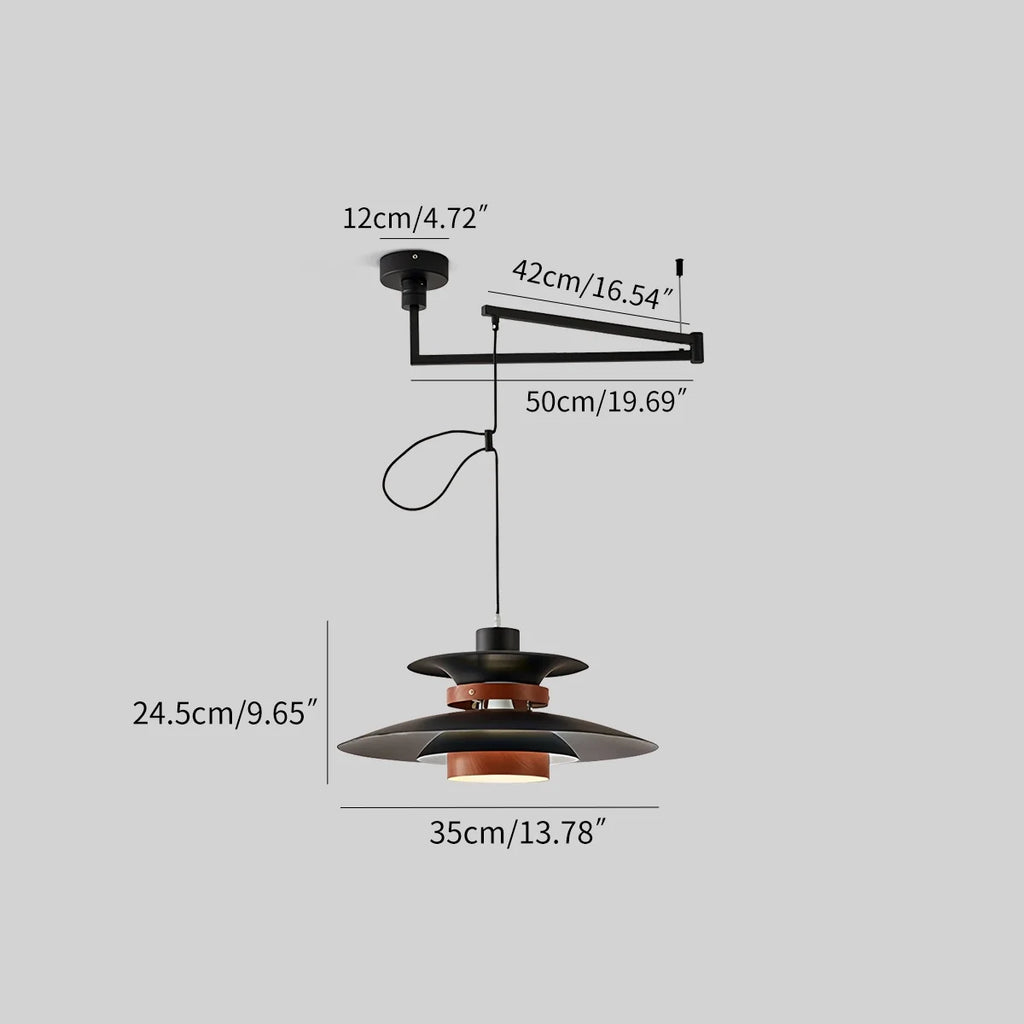 UFO Pendant Light | Adjustable Height, Durable Metal & Wood Design for Kitchen and Dining Areas