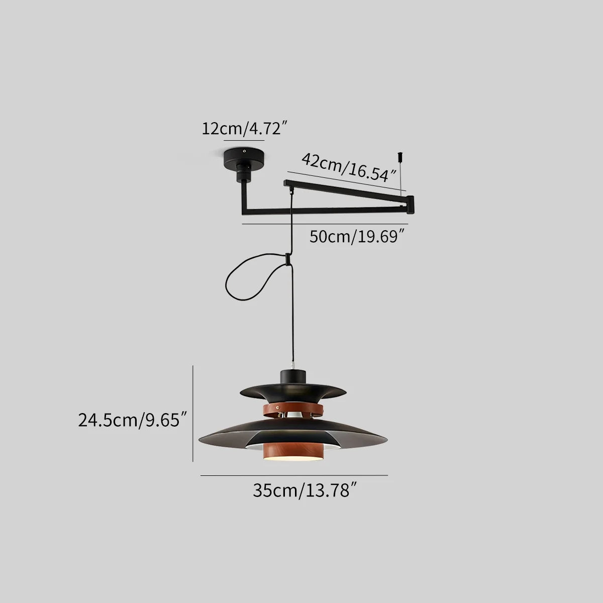 UFO Pendant Light | Adjustable Height, Durable Metal & Wood Design for Kitchen and Dining Areas