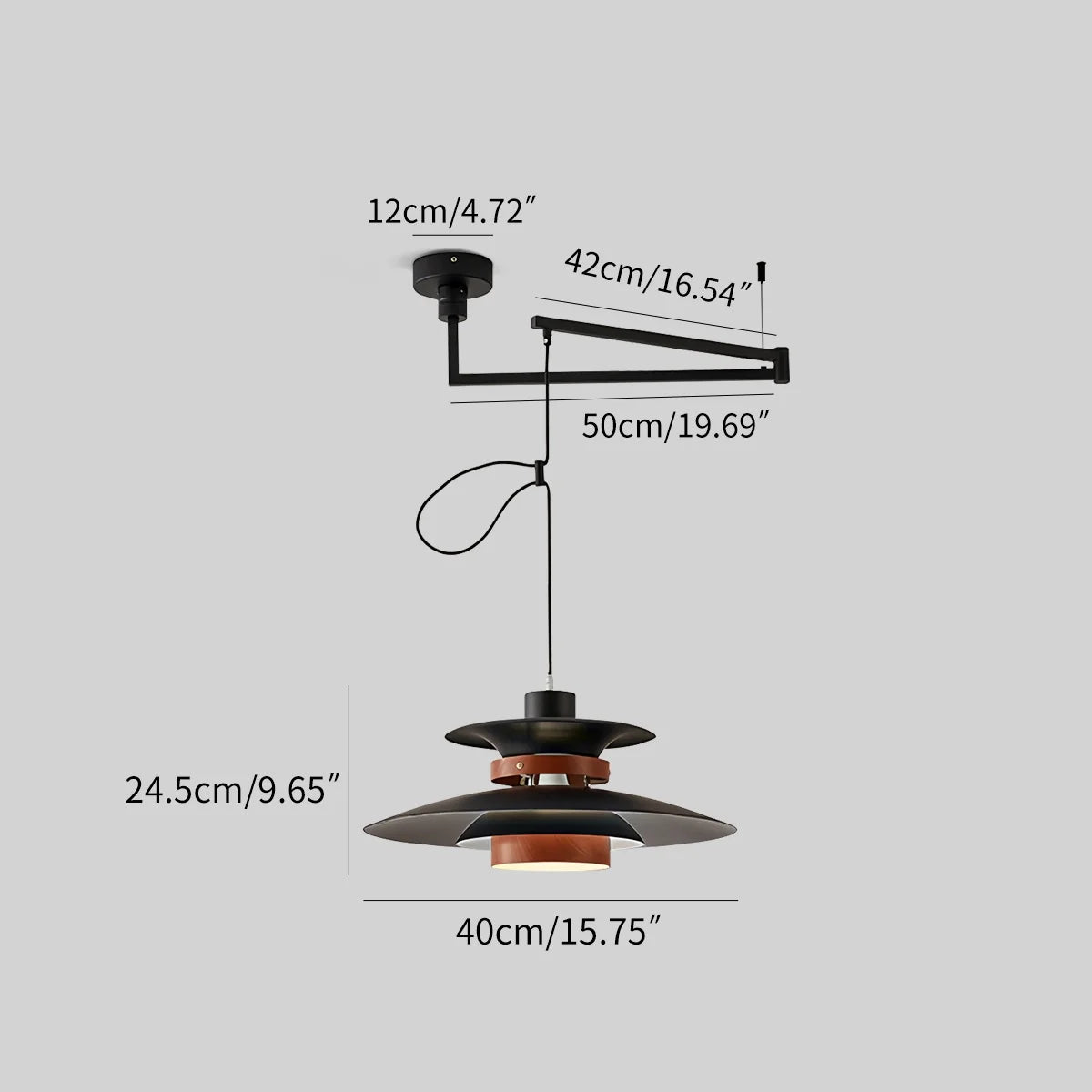 UFO Pendant Light | Adjustable Height, Durable Metal & Wood Design for Kitchen and Dining Areas