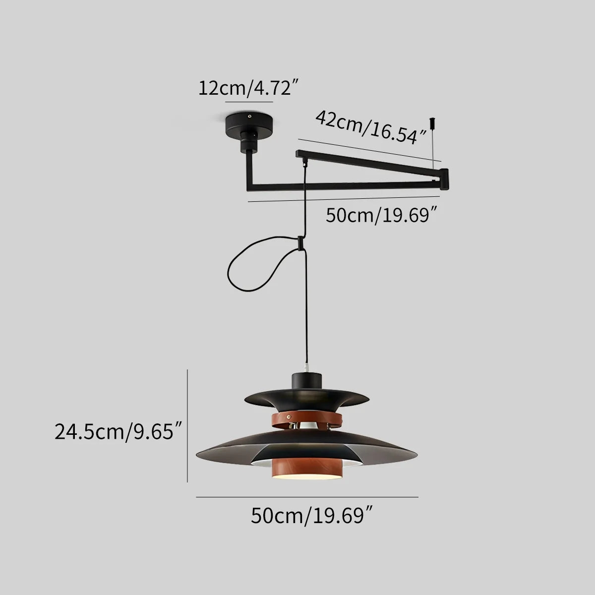 UFO Pendant Light | Adjustable Height, Durable Metal & Wood Design for Kitchen and Dining Areas