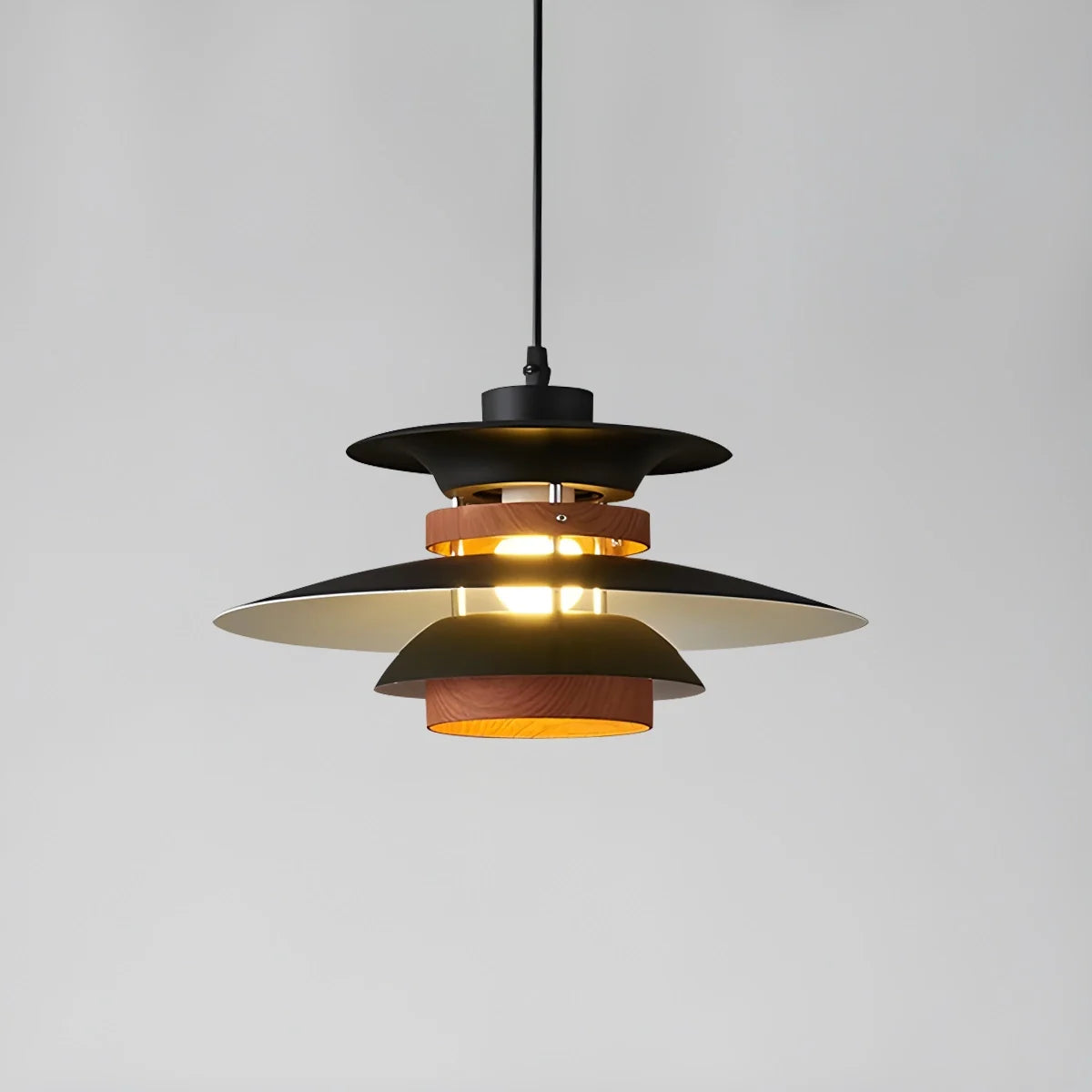 UFO Pendant Light | Adjustable Height, Durable Metal & Wood Design for Kitchen and Dining Areas