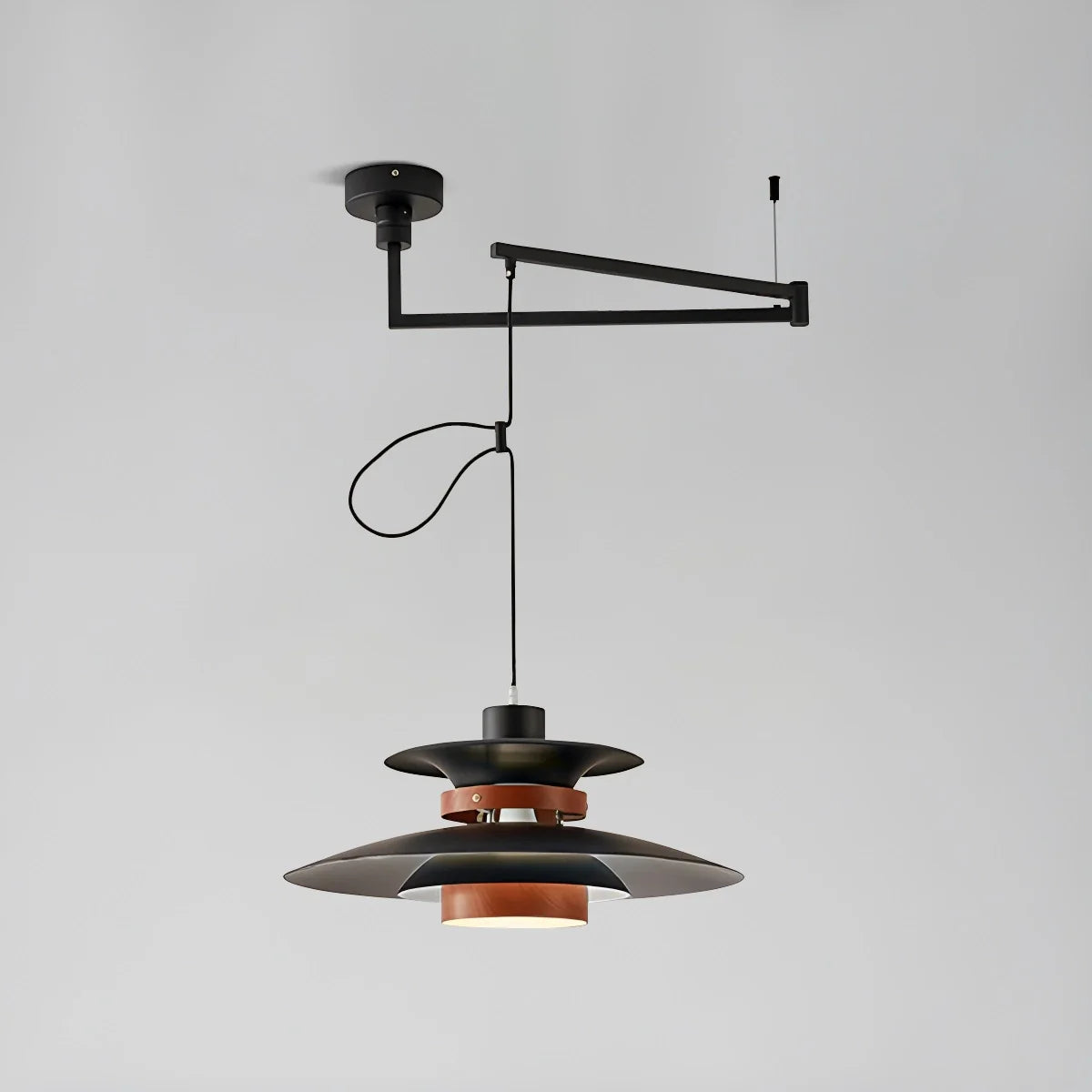 UFO Pendant Light | Adjustable Height, Durable Metal & Wood Design for Kitchen and Dining Areas