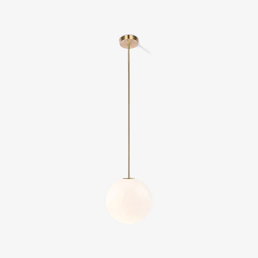 Brass Pendant Lamp | Mouth-Blown Opal Glass, Adjustable Height & Ideal for Modern Indoor Spaces