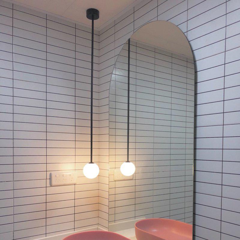 Brass Pendant Lamp | Mouth-Blown Opal Glass, Adjustable Height & Ideal for Modern Indoor Spaces