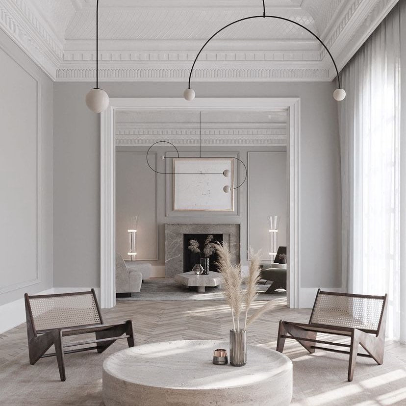 Brass Pendant Lamp | Mouth-Blown Opal Glass, Adjustable Height & Ideal for Modern Indoor Spaces