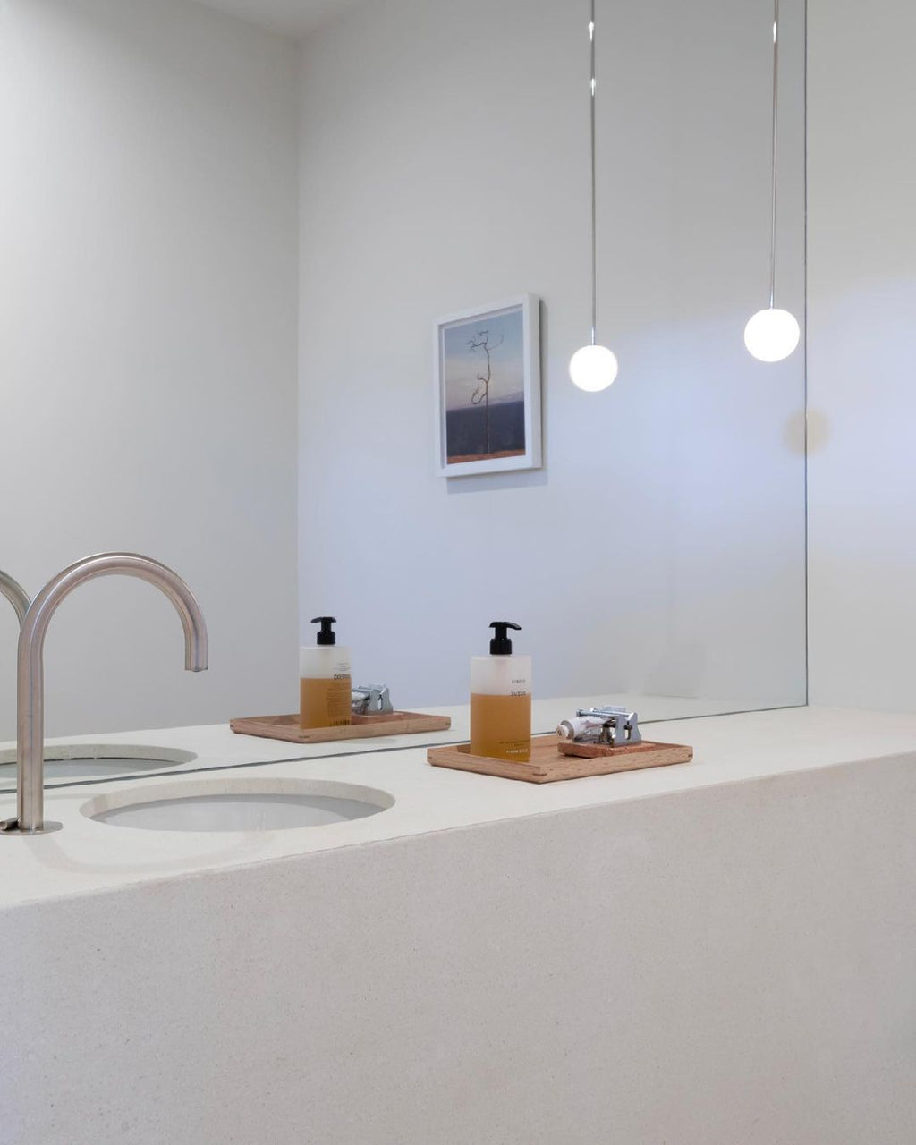 Brass Pendant Lamp | Mouth-Blown Opal Glass, Adjustable Height & Ideal for Modern Indoor Spaces