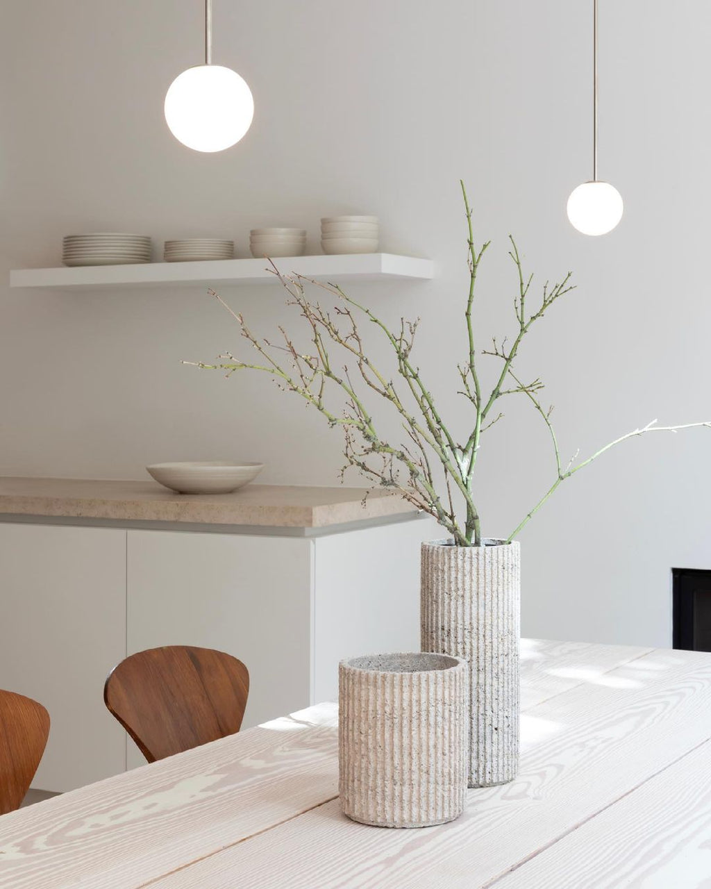 Brass Pendant Lamp | Mouth-Blown Opal Glass, Adjustable Height & Ideal for Modern Indoor Spaces