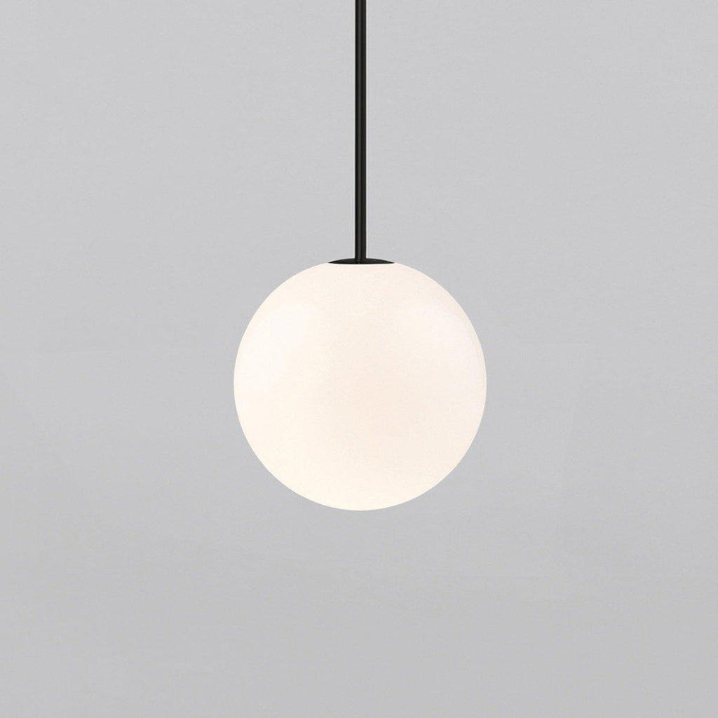 Brass Pendant Lamp | Mouth-Blown Opal Glass, Adjustable Height & Ideal for Modern Indoor Spaces