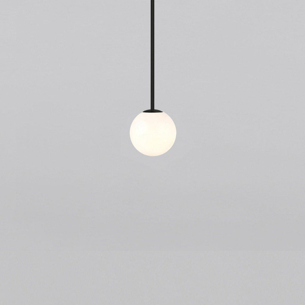 Brass Pendant Lamp | Mouth-Blown Opal Glass, Adjustable Height & Ideal for Modern Indoor Spaces