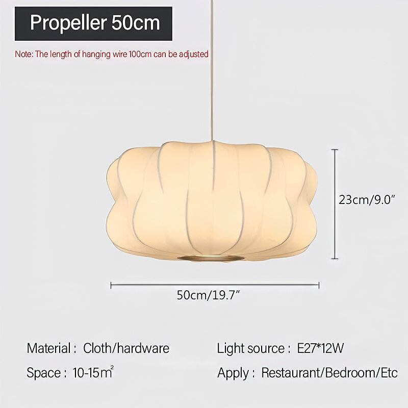 Vintage LED Silk Lantern Pendant Light | Adjustable Height, Sloped Ceiling Friendly & Ideal for Living Rooms and Dining Areas