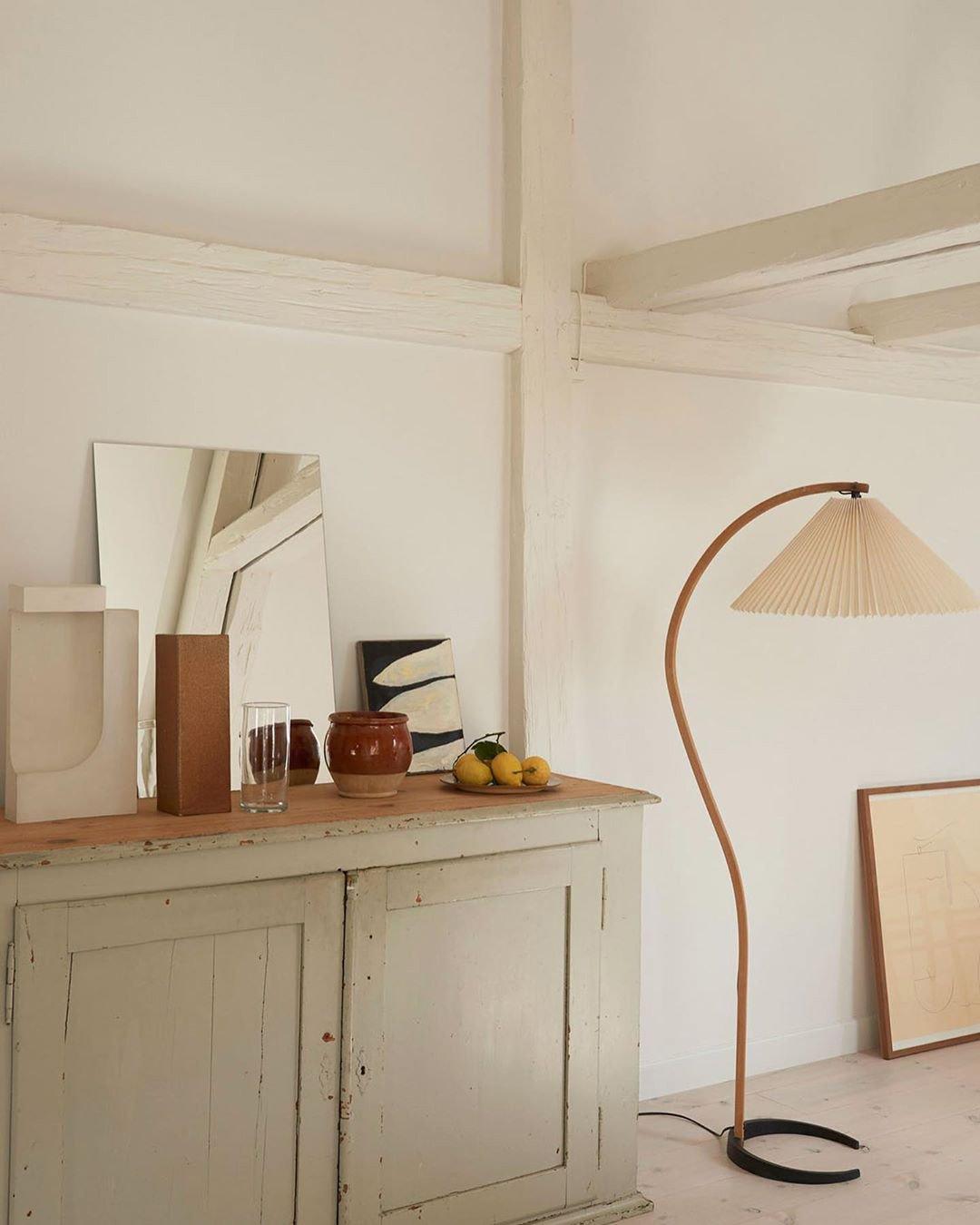 Scandinavian Floor Lamp | Beech Wood & Linen Shade in White, Beige, or Coffee for Modern Indoor Spaces