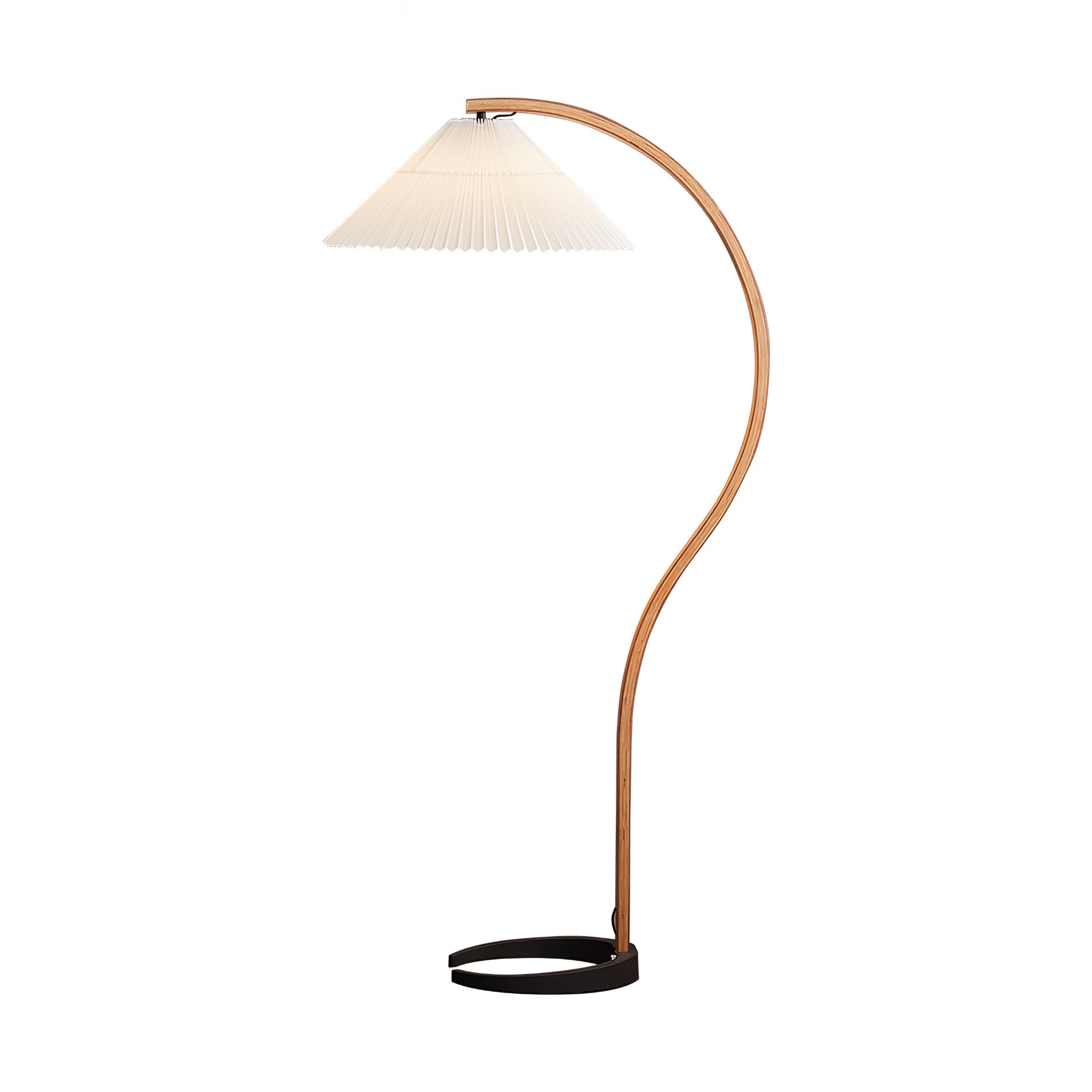Scandinavian Floor Lamp | Beech Wood & Linen Shade in White, Beige, or Coffee for Modern Indoor Spaces