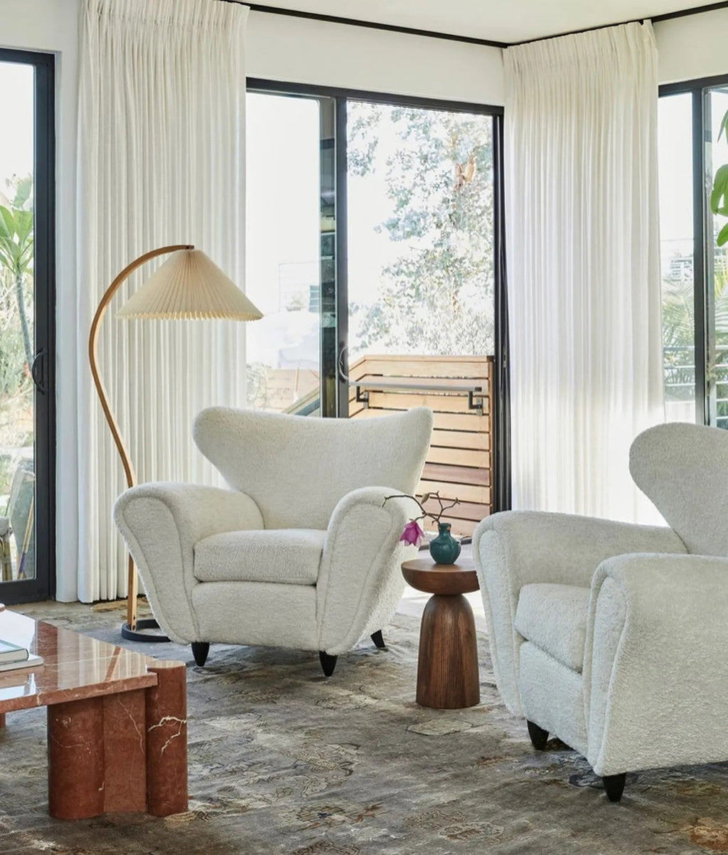 Scandinavian Floor Lamp | Beech Wood & Linen Shade in White, Beige, or Coffee for Modern Indoor Spaces