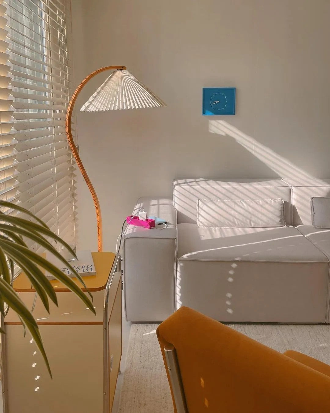 Scandinavian Floor Lamp | Beech Wood & Linen Shade in White, Beige, or Coffee for Modern Indoor Spaces