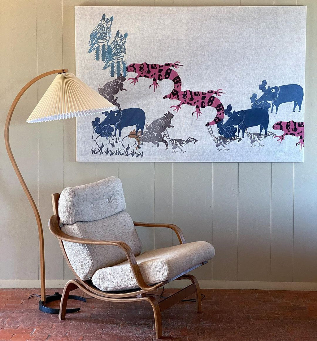 Scandinavian Floor Lamp | Beech Wood & Linen Shade in White, Beige, or Coffee for Modern Indoor Spaces