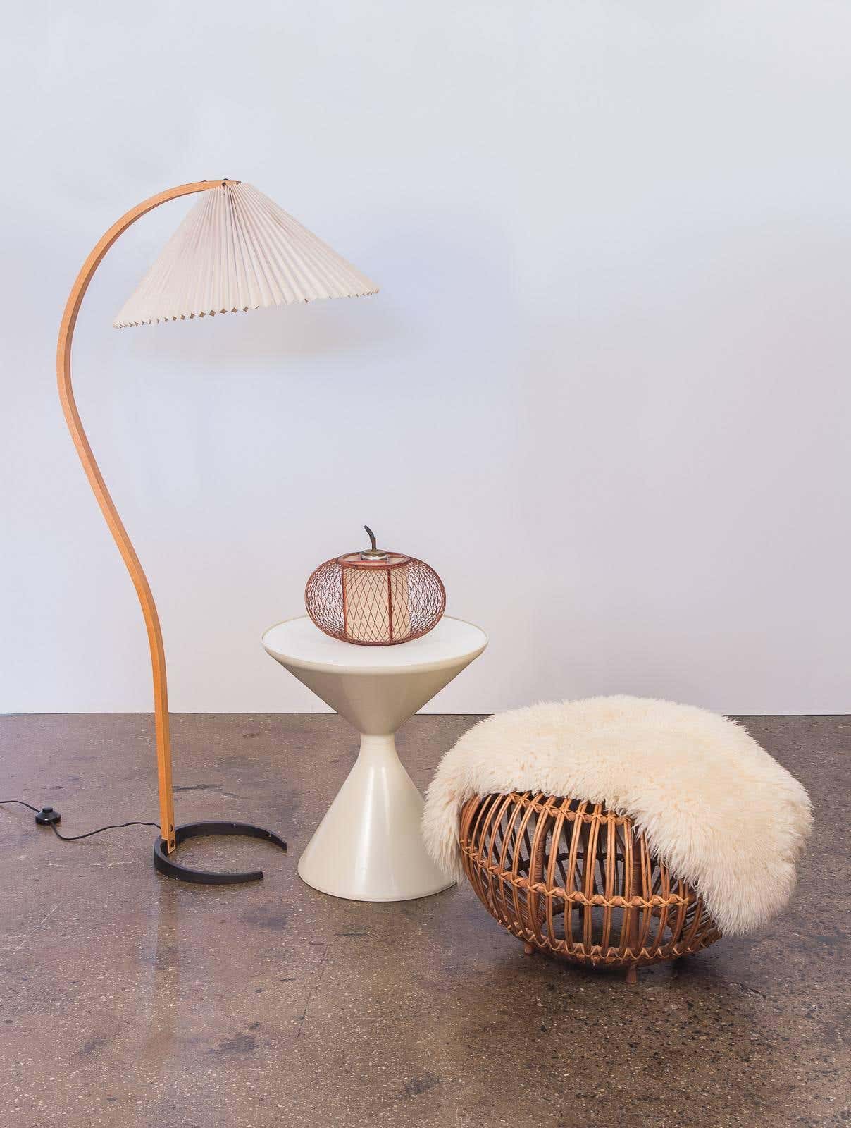 Scandinavian Floor Lamp | Beech Wood & Linen Shade in White, Beige, or Coffee for Modern Indoor Spaces