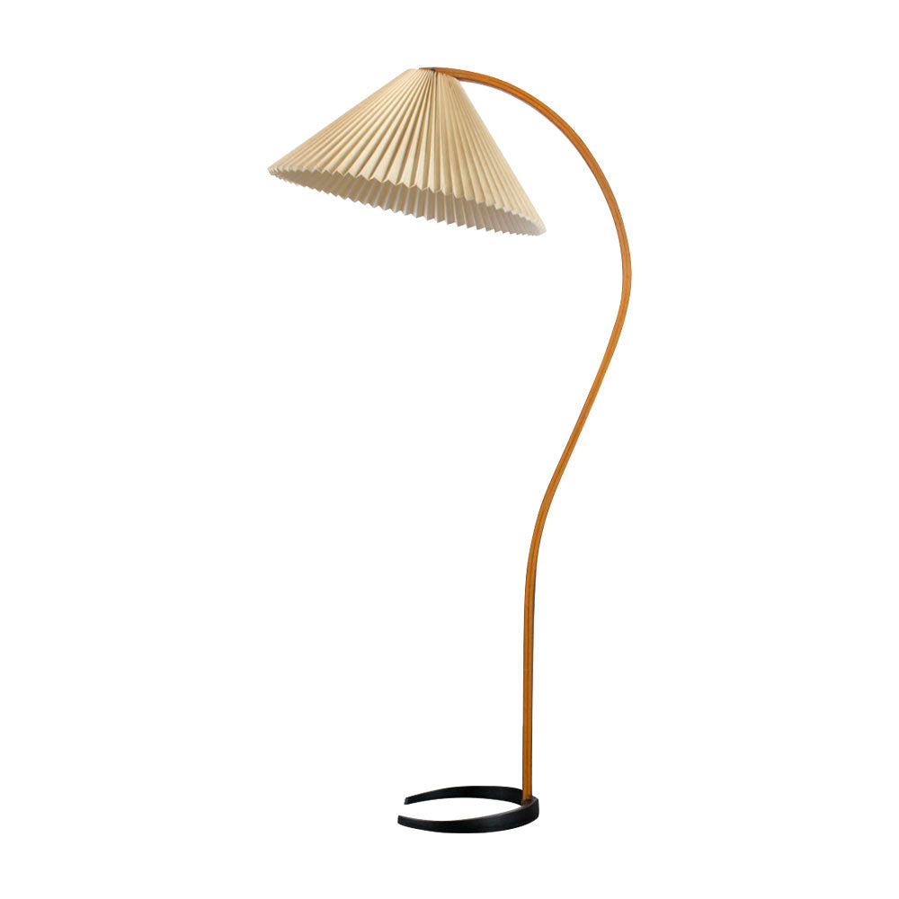 Scandinavian Floor Lamp | Beech Wood & Linen Shade in White, Beige, or Coffee for Modern Indoor Spaces