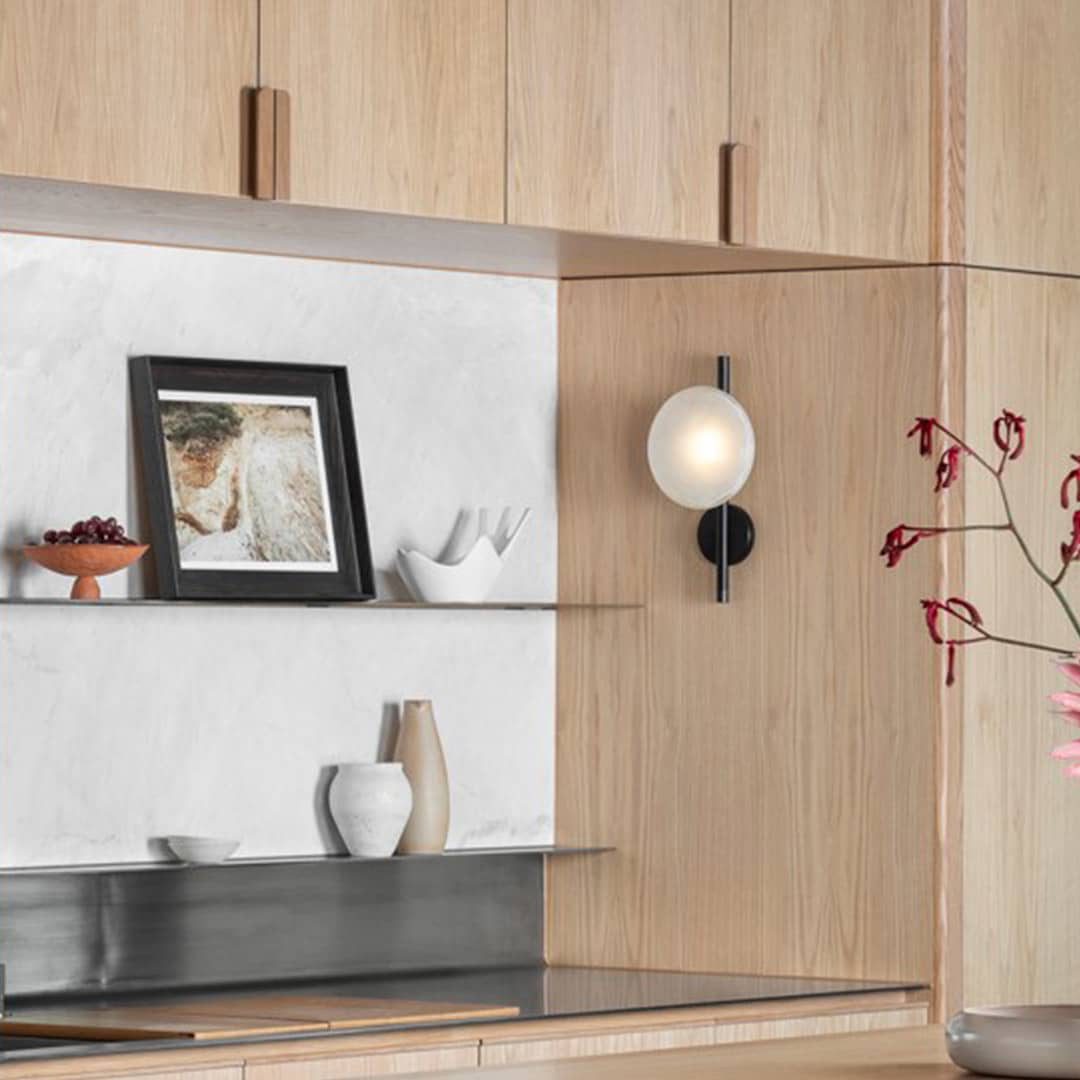 Glass Wall Sconce Light with Nordic Round Design for Bedroom, Living Room & Hallway Accent Lighting