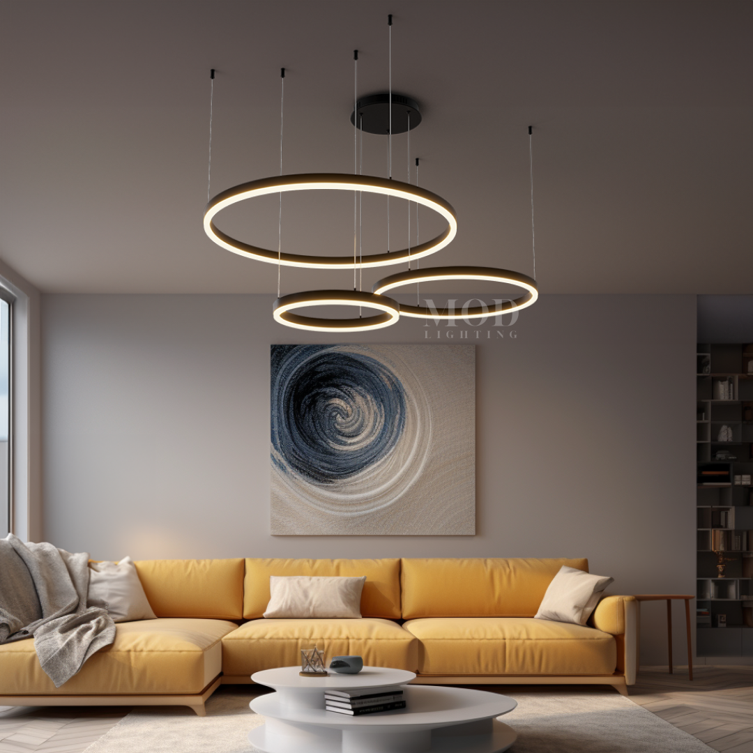 LED Flush Mount Ceiling Light - Gold Circular Fixture for Dining Room & Low Ceilings