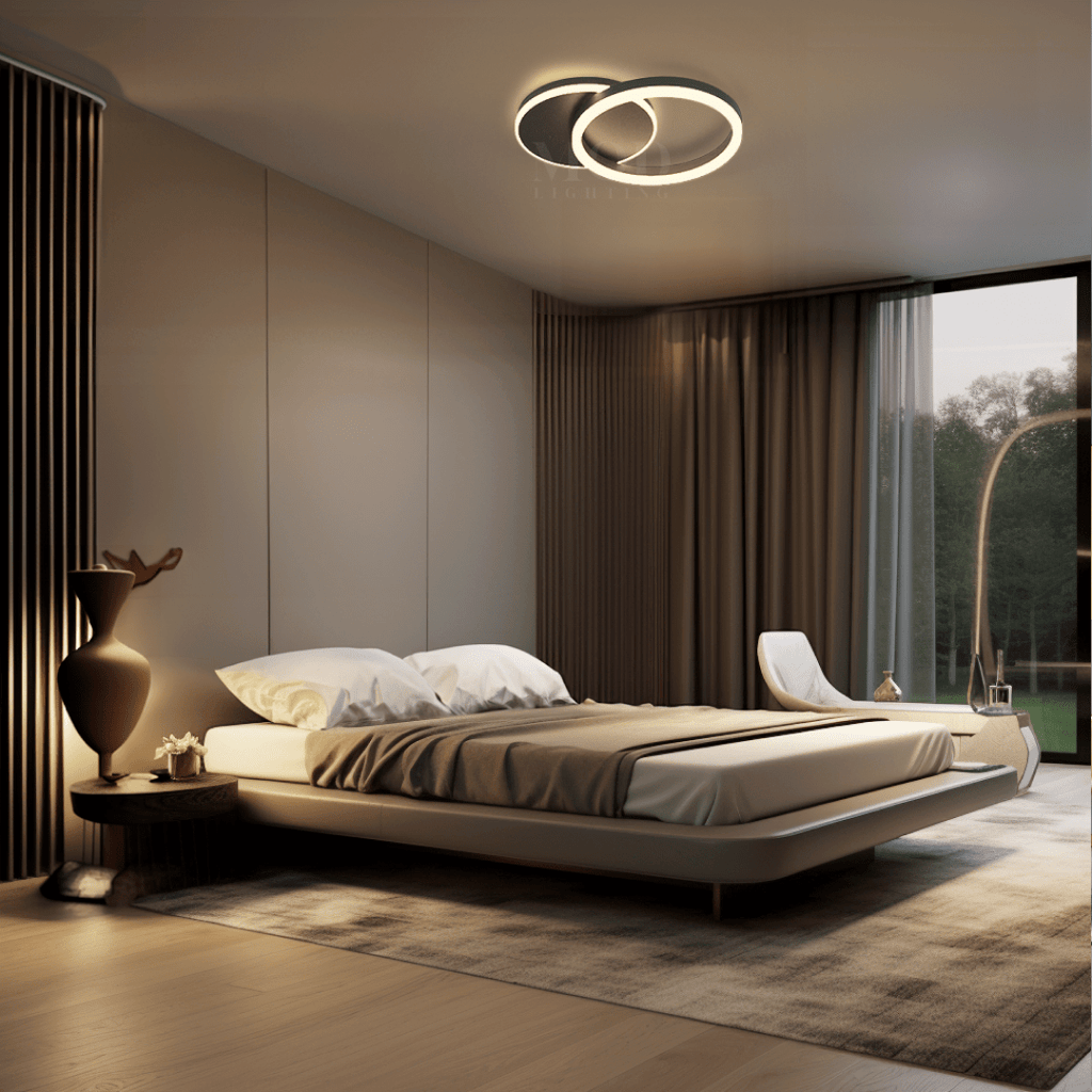 Modern Configurable Ceiling Light – 2–6 Circle Glam LED Fixture in Gold or Black for Living & Dining Rooms